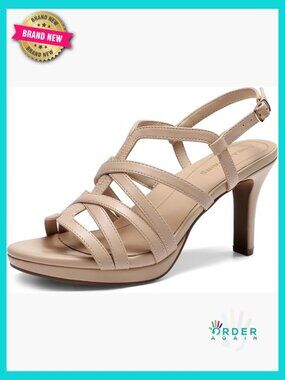 Strappy Stiletto Platform Heels Round Toe Comfortable 3.15" Heel Dress Sandals